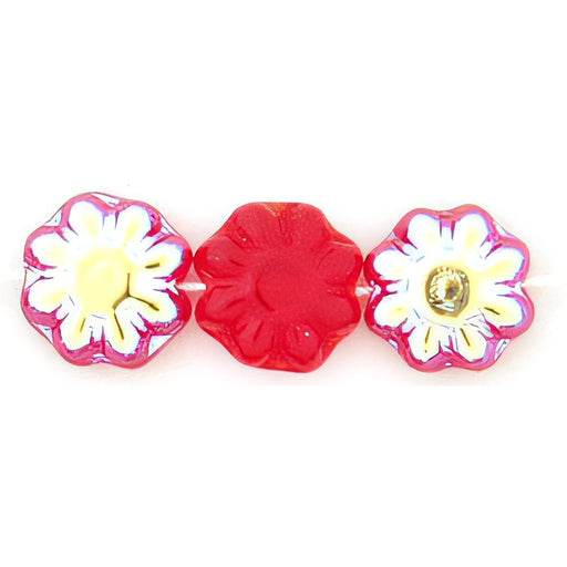 Czech Daisy Discs 9mm Siam Ruby AB (25pcs)