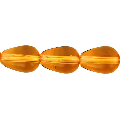 Czech Tear Drops - Vertical Hole 9 x 6mm Med Topaz (25pcs)