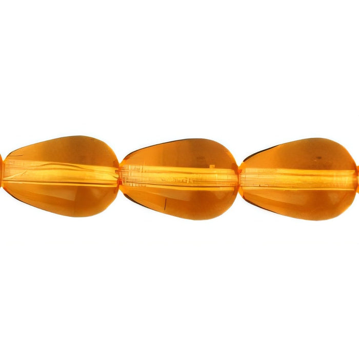 Czech Tear Drops - Vertical Hole 9 x 6mm Med Topaz (25pcs)