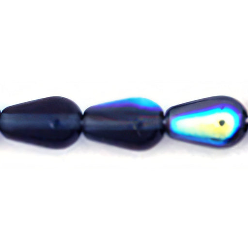 Czech Tear Drops - Vertical Hole 9 x 6mm Montana Blue AB (25pcs)