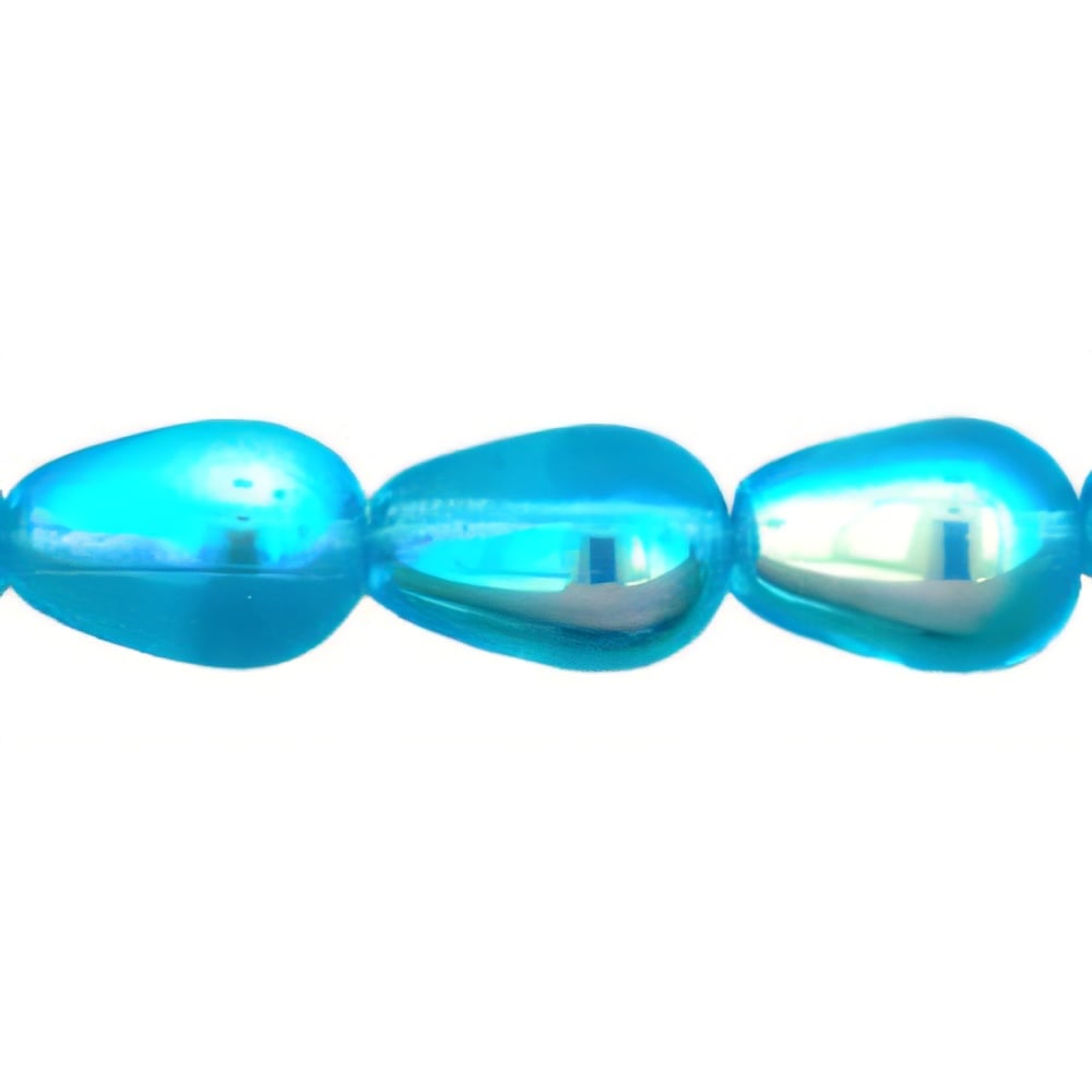 Czech Tear Drops - Vertical Hole 9 x 6mm Aquamarine AB (25pcs)