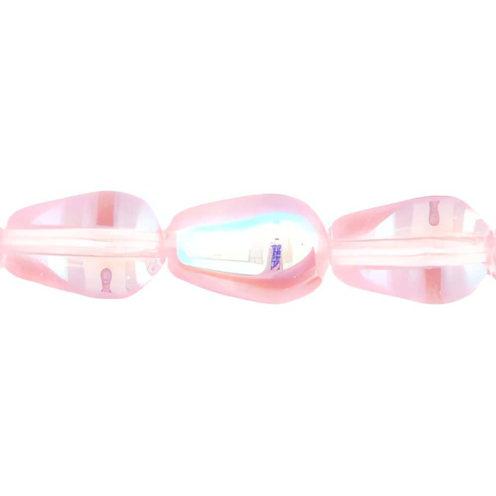 Czech Tear Drops - Vertical Hole 9 x 6mm Rosaline AB (25pcs)