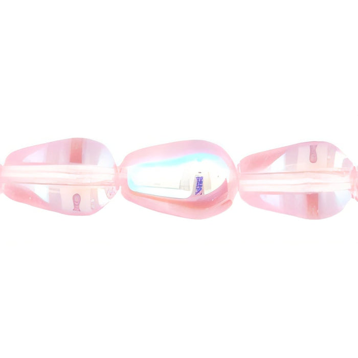 Czech Tear Drops - Vertical Hole 9 x 6mm Rosaline AB (25pcs)