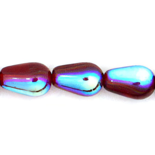 Czech Tear Drops - Vertical Hole 9 x 6mm Garnet AB (25pcs)