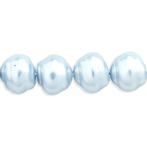 Czech Pearl Coat - Snail Shells 7 x 6mm Pearl - Baby Blue (75pcs)