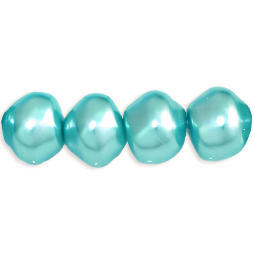 Czech Pearl Coat - Snail Shells 7 x 6mm Pearl - Aqua (75pcs)