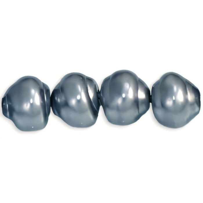 Czech Pearl Coat - Snail Shells 7 x 6mm: Pearl - Storm (75pcs)