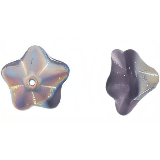 Czech Trumpet Flower 13 x 8mm Matte - Lt Tanzanite - Vitral (25pcs)