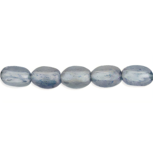 Czech 3-Sided Oval 7 x 5mm Luster - Transparent Blue (50pcs)