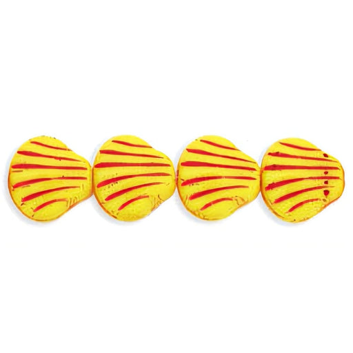 Czech Shells 9 x 9mm Opaque Yellow - Red Inlay (25pcs)