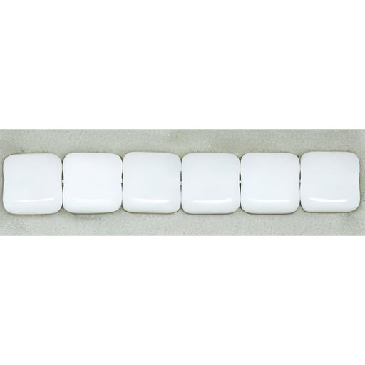Czech Small Flat Squares 6mm Opaque White (50pcs)