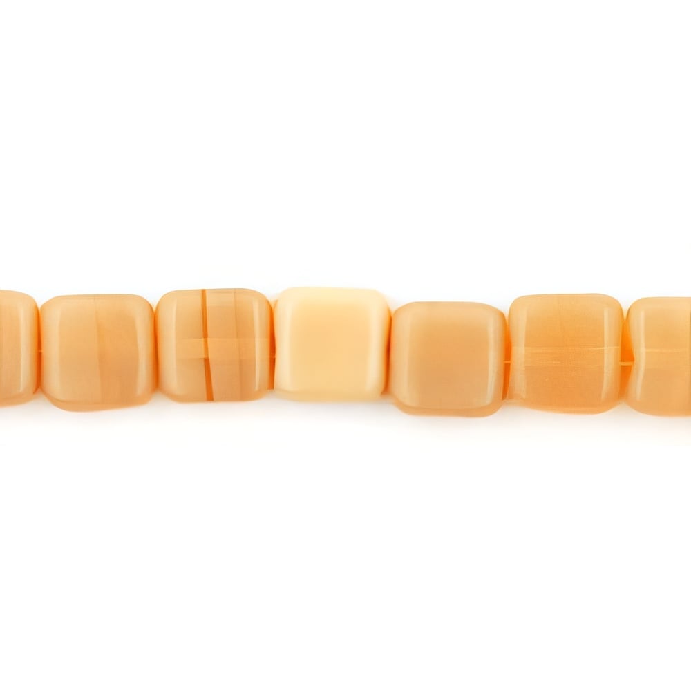 Czech Small Flat Squares 6mm Milky Topaz (50pcs)