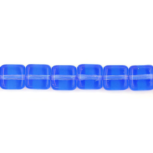 Czech Small Flat Squares 6mm Sapphire (50pcs)