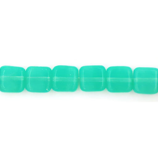 Czech Small Flat Squares 6mm Milky Peridot (50pcs)