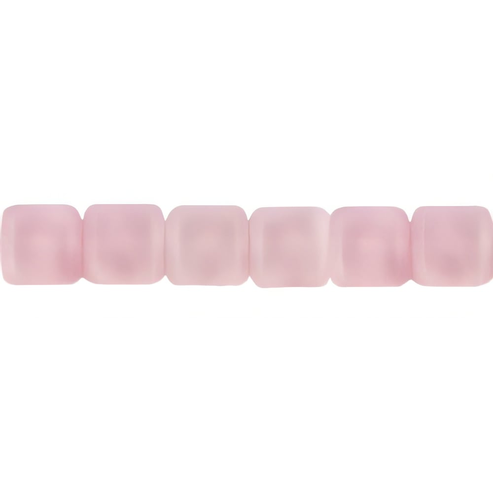 Czech Small Flat Squares 6mm Lt Milky Pink (50pcs)