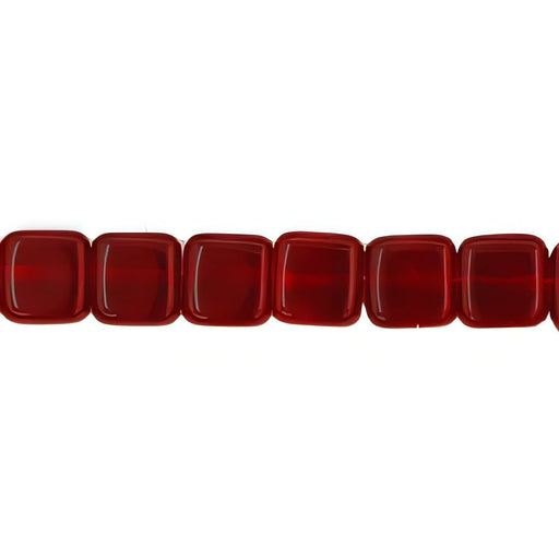 Czech Small Flat Squares 6mm Siam Ruby (50pcs)