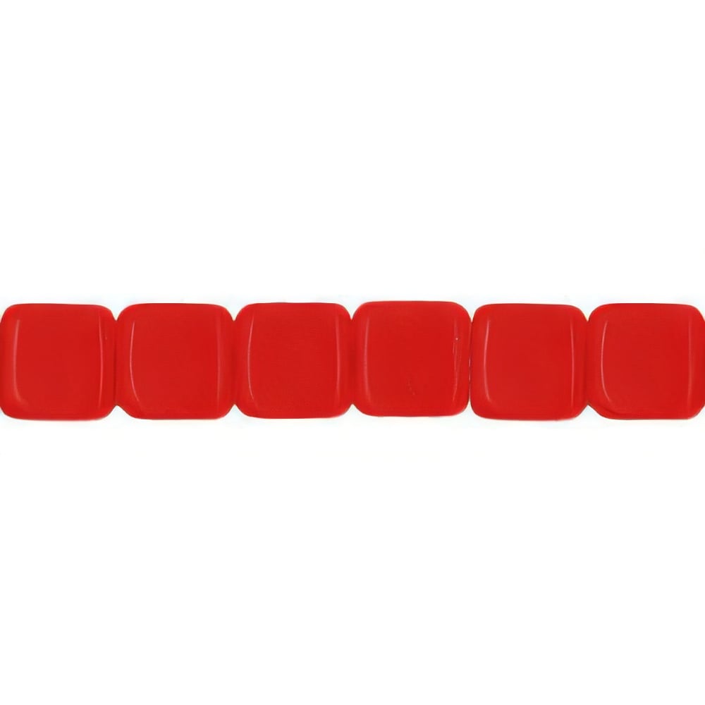 Czech Small Flat Squares 6mm Opaque Red (50pcs)