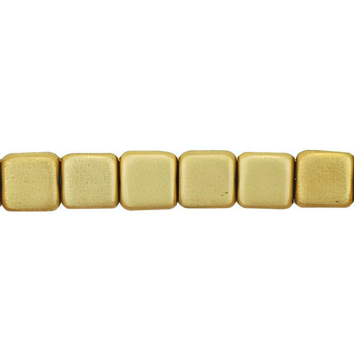 Czech Small Flat Squares 6mm Matte - Metallic Flax (50pcs)