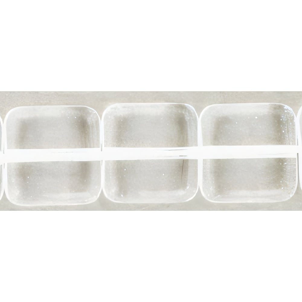 Czech Flat Squares 9mm Crystal (25pcs)