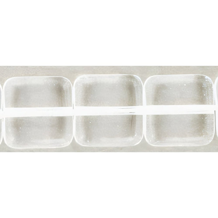 Czech Flat Squares 9mm Crystal (25pcs)