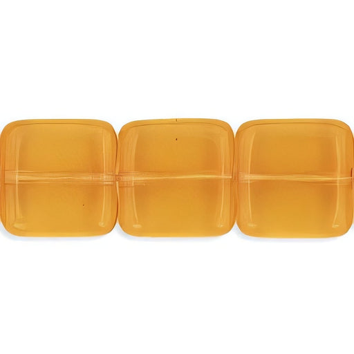 Czech Flat Squares 9mm Topaz (25pcs)