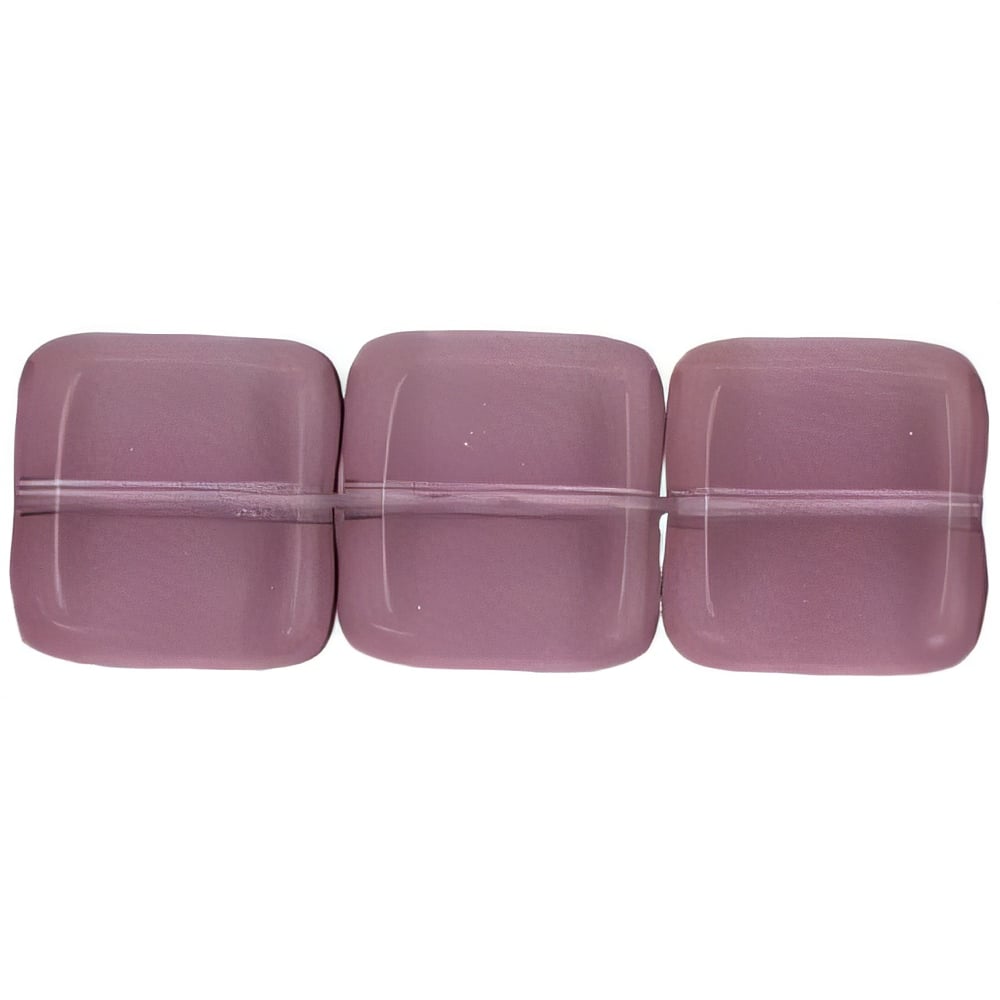 Czech Flat Squares 9mm Med Amethyst (25pcs)