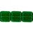 Czech Flat Squares 9mm Green Emerald (25pcs)