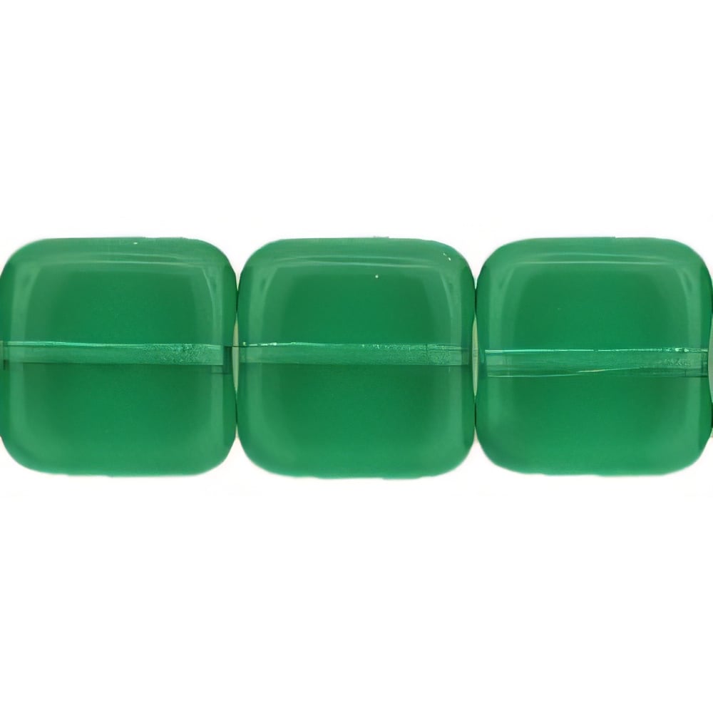 Czech Flat Squares 9mm Prairie Green (25pcs)