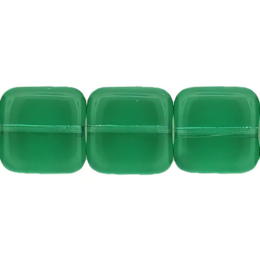 Czech Flat Squares 9mm Prairie Green (25pcs)