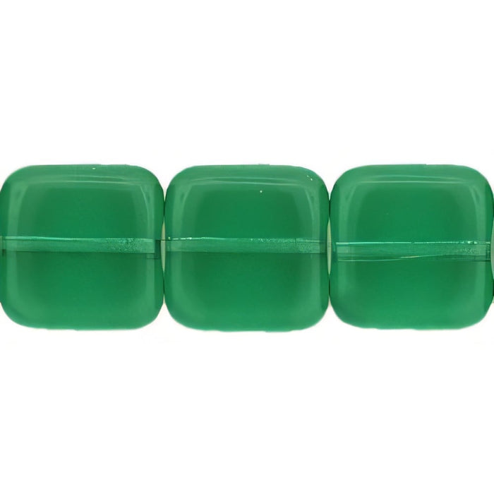 Czech Flat Squares 9mm Prairie Green (25pcs)