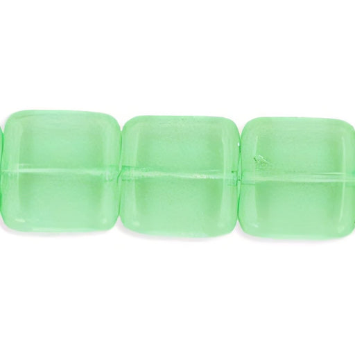 Czech Flat Squares 9mm Peridot (25pcs)