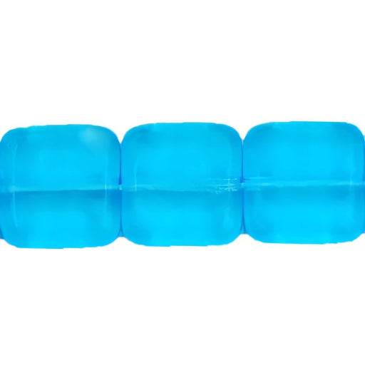 Czech Flat Squares 9mm Aquamarine (25pcs)