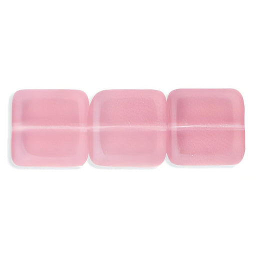 Czech Flat Squares 9mm Milky Pink (25pcs)