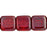 Czech Flat Squares 9mm Siam Ruby - Vega (25pcs)