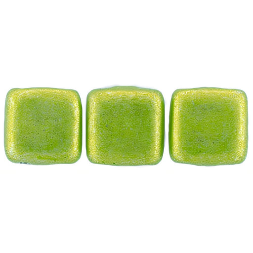 Czech CzechMates Tile Bead 6mm ColorTrends: Saturated Metallic Lime Punch (50pcs)