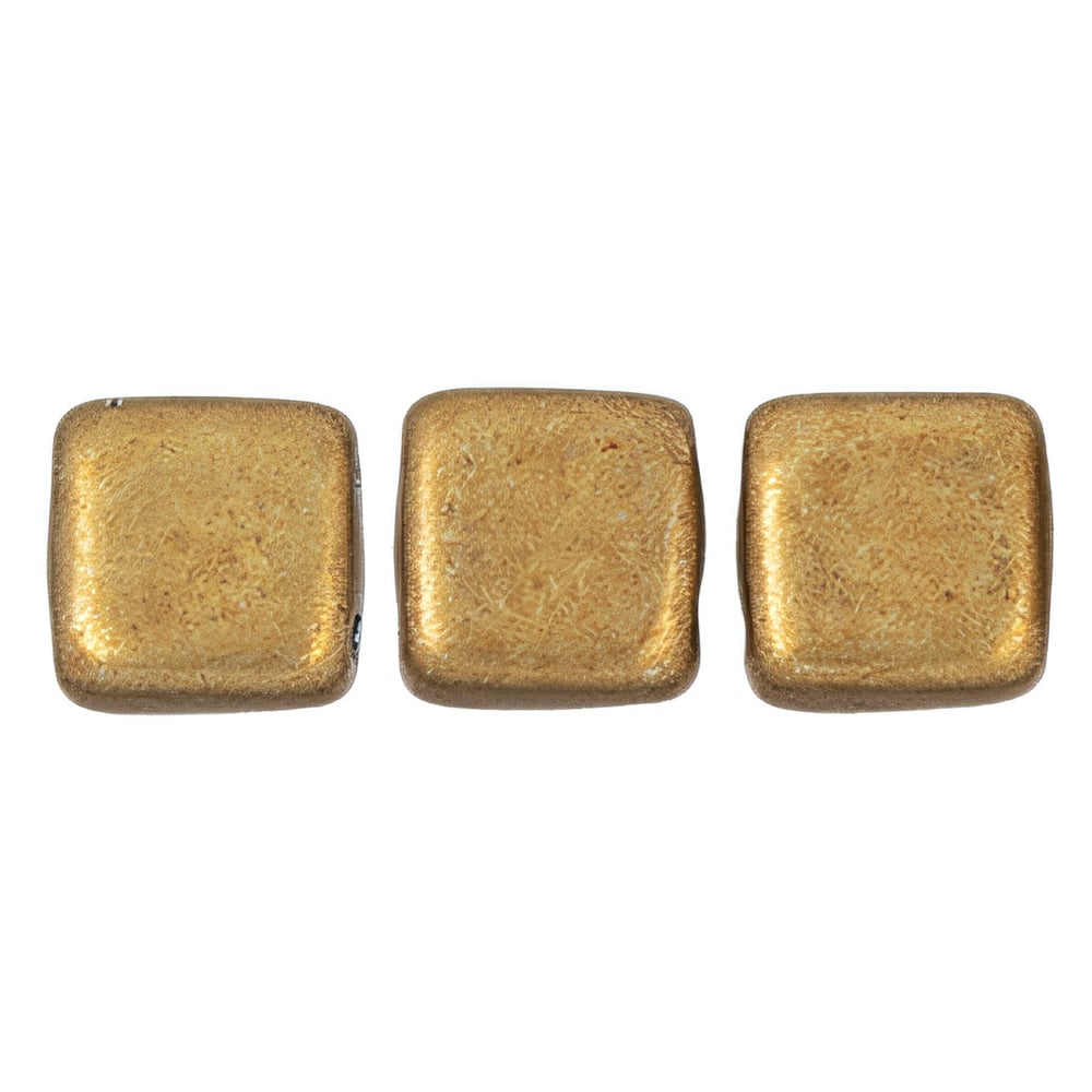 Czech CzechMates Tile Bead 6mm ColorTrends: Saturated Metallic Ceylon Yellow (50pcs)