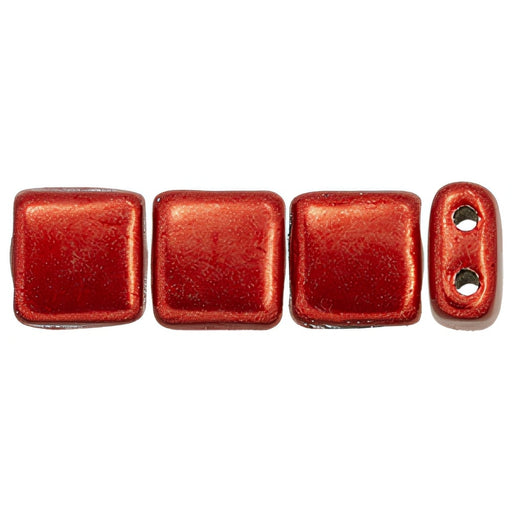 Czech CzechMates Tile Bead 6mm ColorTrends: Saturated Metallic Cranberry (50pcs)