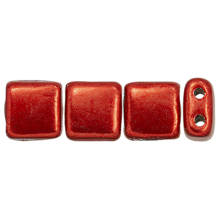 Czech CzechMates Tile Bead 6mm ColorTrends: Saturated Metallic Cranberry (50pcs)