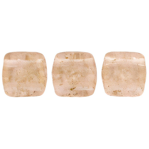 Czech CzechMates Tile Bead 6mm Gold Marbled - Rosaline (50pcs)