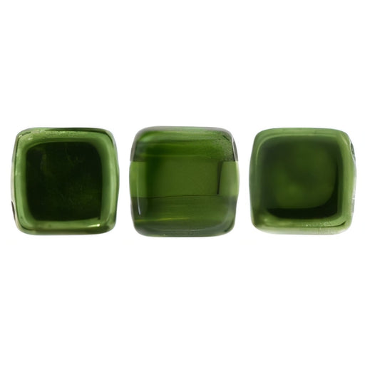 Czech CzechMates Tile Bead 6mm Mirror - Fern Green (50pcs)
