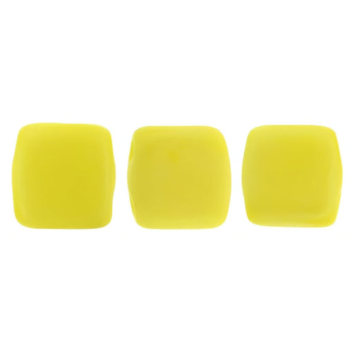 Czech CzechMates Tile Bead 6mm Matte - Luster Iris - Custard (50pcs)