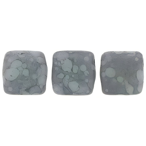 Czech CzechMates Tile Bead 6mm Matte - Opaque Pale Turquoise - Moon Dust (50pcs)