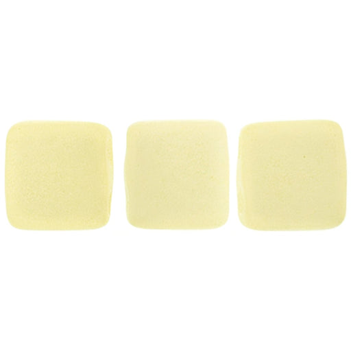 Czech CzechMates Tile Bead 6mm Opaque Sueded Gold Lamé (50pcs)