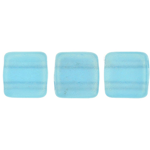 Czech CzechMates Tile Bead 6mm Sueded Gold Teal (50pcs)