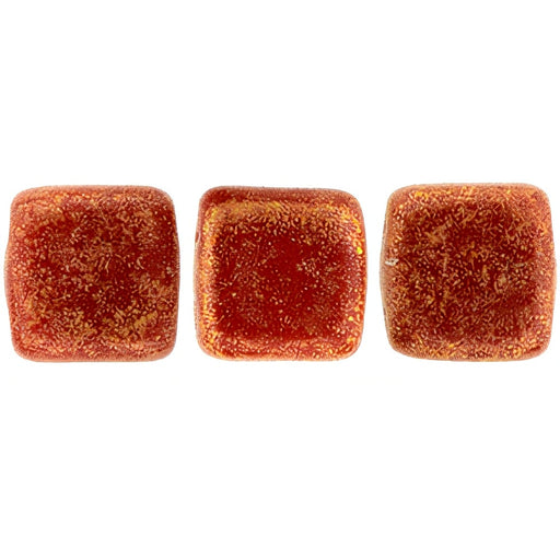 Czech CzechMates Tile Bead 6mm Red Antique Shimmer (50pcs)