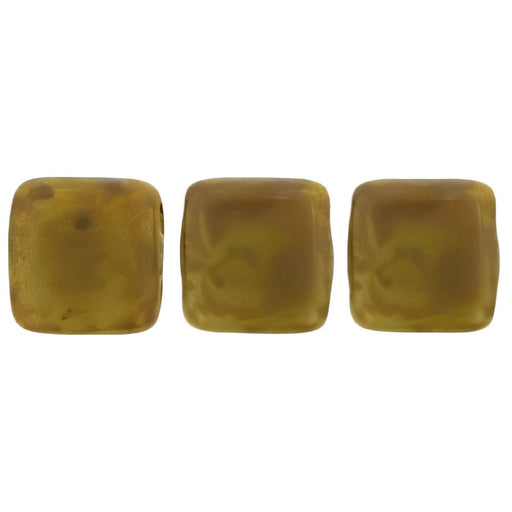 Czech CzechMates Tile Bead 6mm Ashen Gray - Matte Picasso (50pcs)