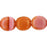 Czech Beveled Ovals 10 x 9mm Coral Pink/Brown (25pcs)
