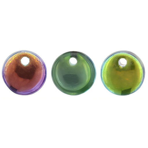 Czech Lentils 6mm Coated - Marea - Peacock/Gold (50pcs)