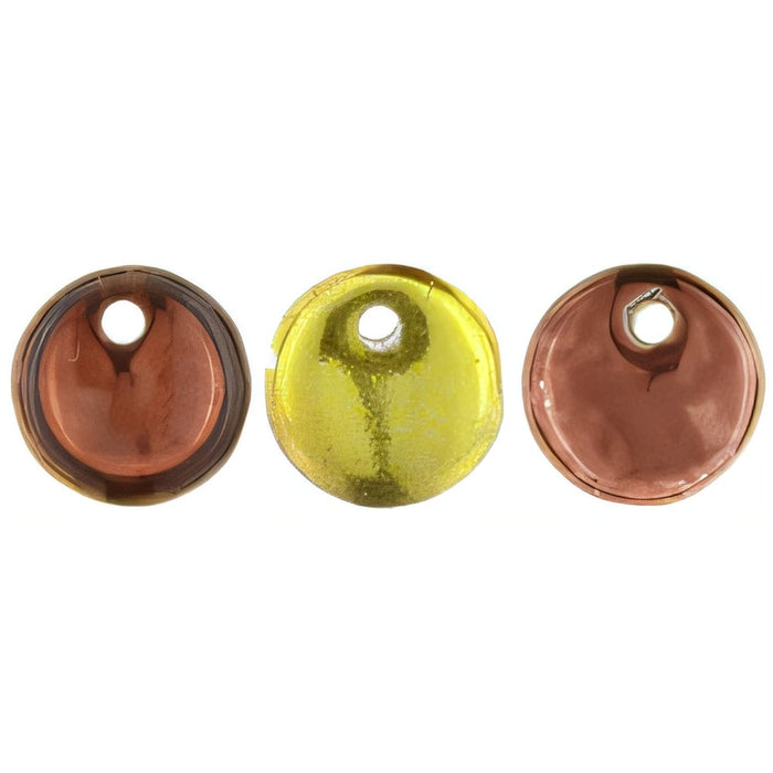 Czech Lentils 6mm Mirror Reflection - Chocolate Honey (50pcs)