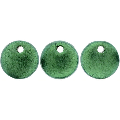 Czech Lentils 6mm Chrome - Emerald Green (50pcs)